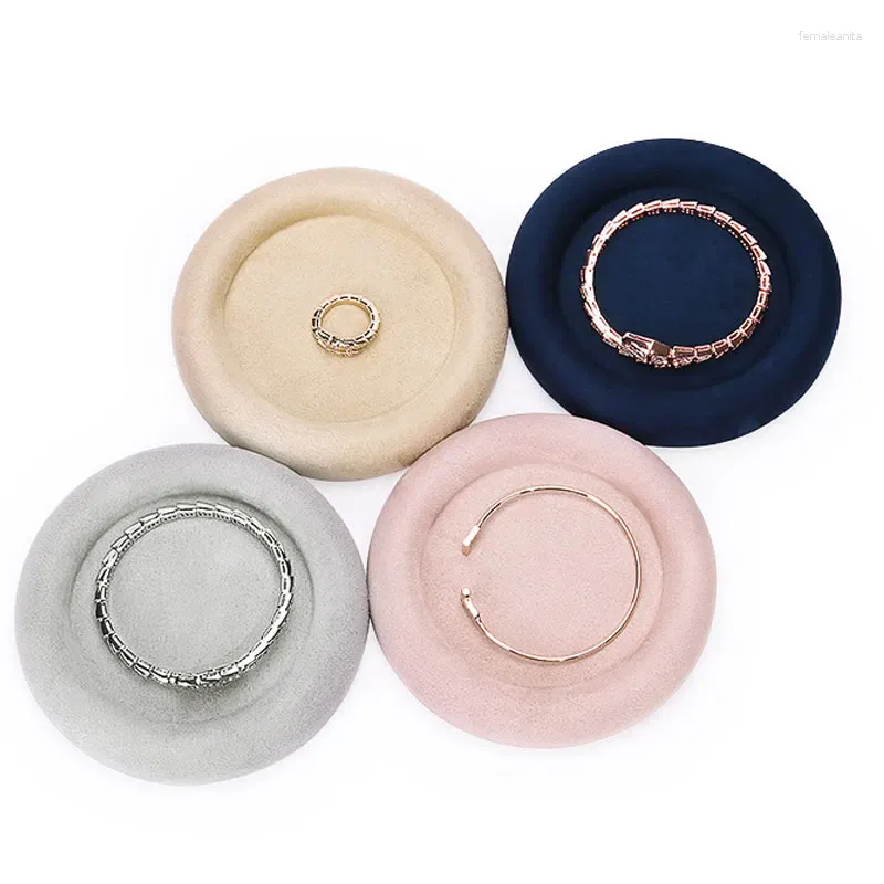 Jewelry Pouches Velvet Viewing Tray Necklace Ring Earring Bracelet Display Panel Counter