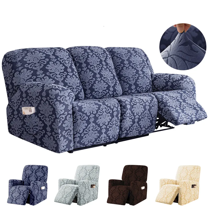 Coprisedie 1 2 3 Posti Jacquard Reclinabile Con Tasca Soggiorno Poltrona Relax Fodera Divano 230413