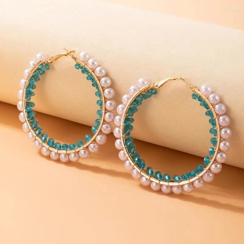 Boucles d'oreilles pendantes en forme de graine colorée pour femmes, cerceau de perles, style bohémien, cœur creux, pierre brisée, bijoux de fête en métal, 14447