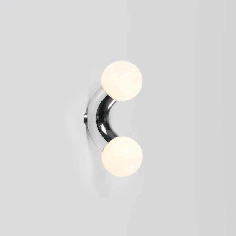 Lampa ścienna nordycka sypialnia nowoczesne proste studium przejście na werange lampy balkonowe podwójna głowa kreatywne światła dekoracyjne w kształcie litery C