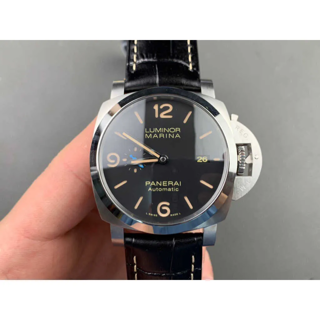 Paneri titta på lyxklocka designer titta mens zf-factory automatisk mekanisk designer safir spegel rörelse storlek 44mm cowhide strap sport armbandsur o7fh