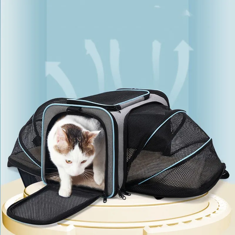 Foldable Dog Cat Carriers Bags Shoulder Portable Pet Breathable Outgoing Travel Backpack Car Transport Bag Cage