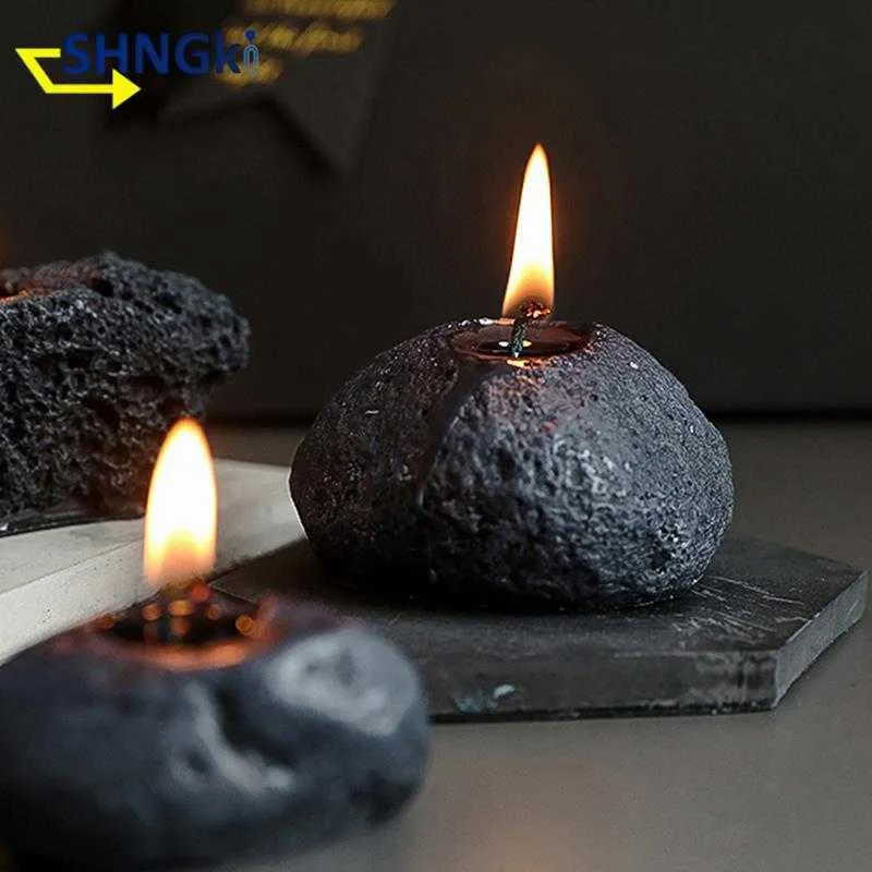 Doftande ljus mini stenform doftljus mögel svart geometri fragance ljus mögel mord nordisk stil heminredning kakor bakning mögelgåvor p230412