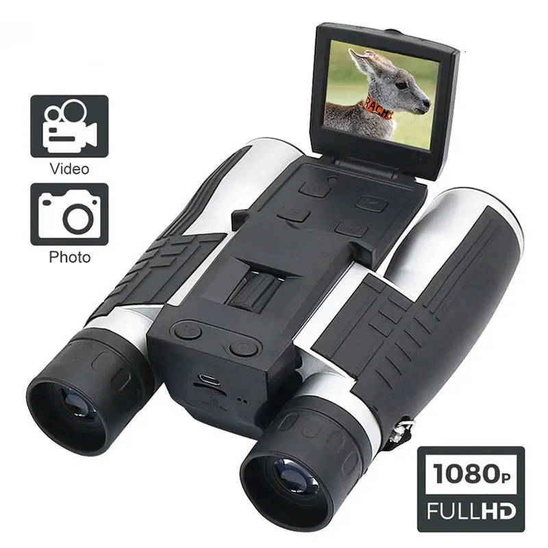 Телескопический бинокль 12x32, цифровой 20-дюймовый ЖК-экран, бинокулярная HD-камера, видеозапись, уличная 231113