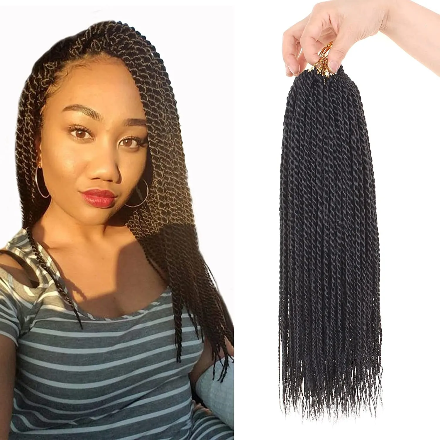 18 Ombre Senegalese Twist Crochet Braiding Hair For Black Women Pre Looped  Braid With Hot Water Setting From Eco_hair, $7.01