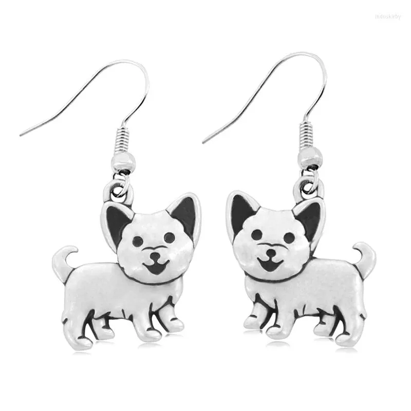 Dingle örhängen vintage söt Yorkshire terrier brincos boho husdjur hundälskare pendientes mujer smycken för kvinnor flickor bijoux gåva