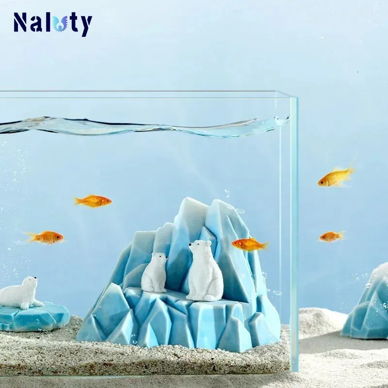 Dekorationen Kreative Aquariumdekoration Eisberg Polarregion Weißer Bär Zubehör Landschaftsbau Ornament Kleines Aquarium Zubehör Diy 231113