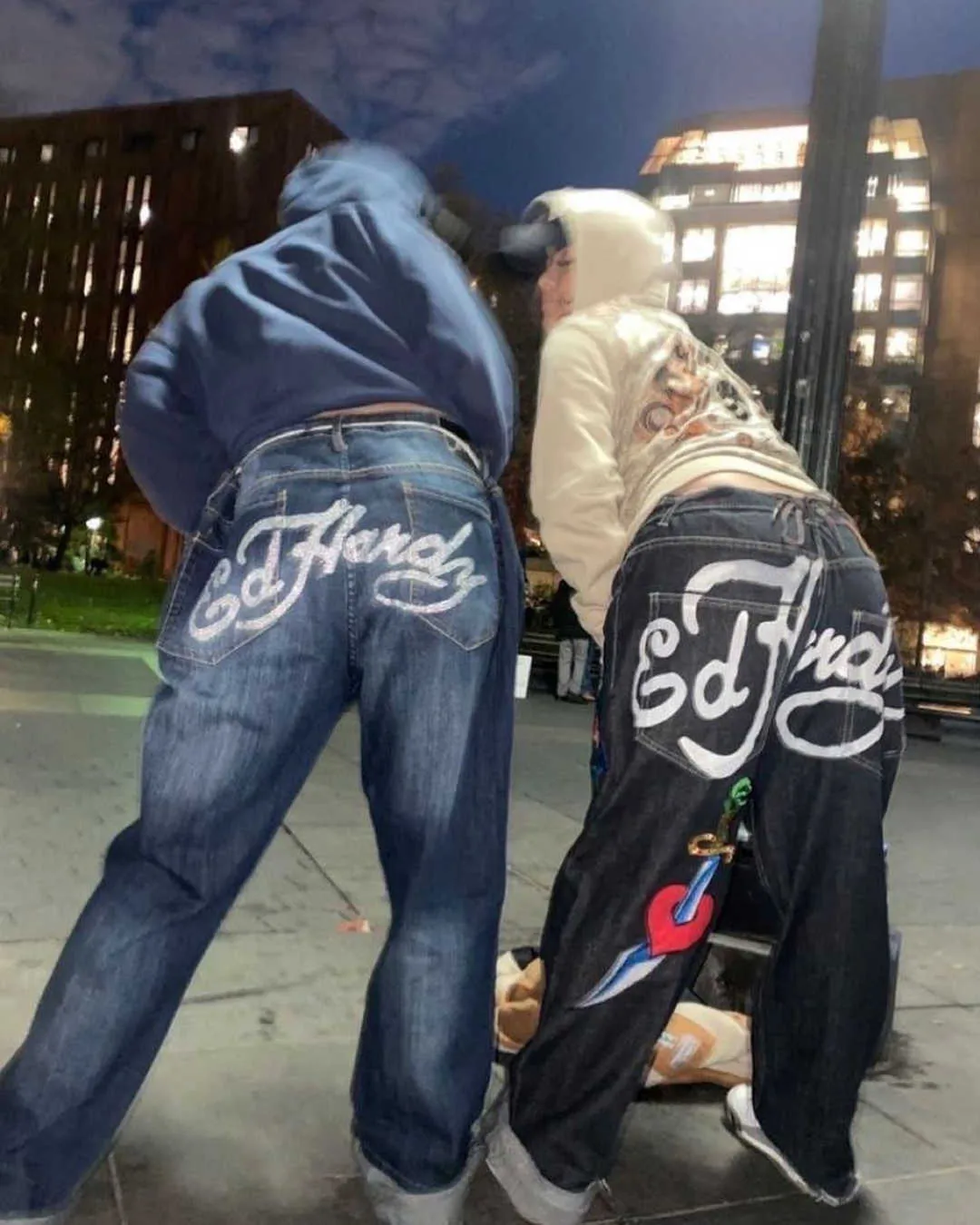 2023 Trendy Mens Y2K Hip Hop Jeans With Letter Print Black 2023 Trendy Mens Y2K Hip Hop Jeans With Letter Print Black