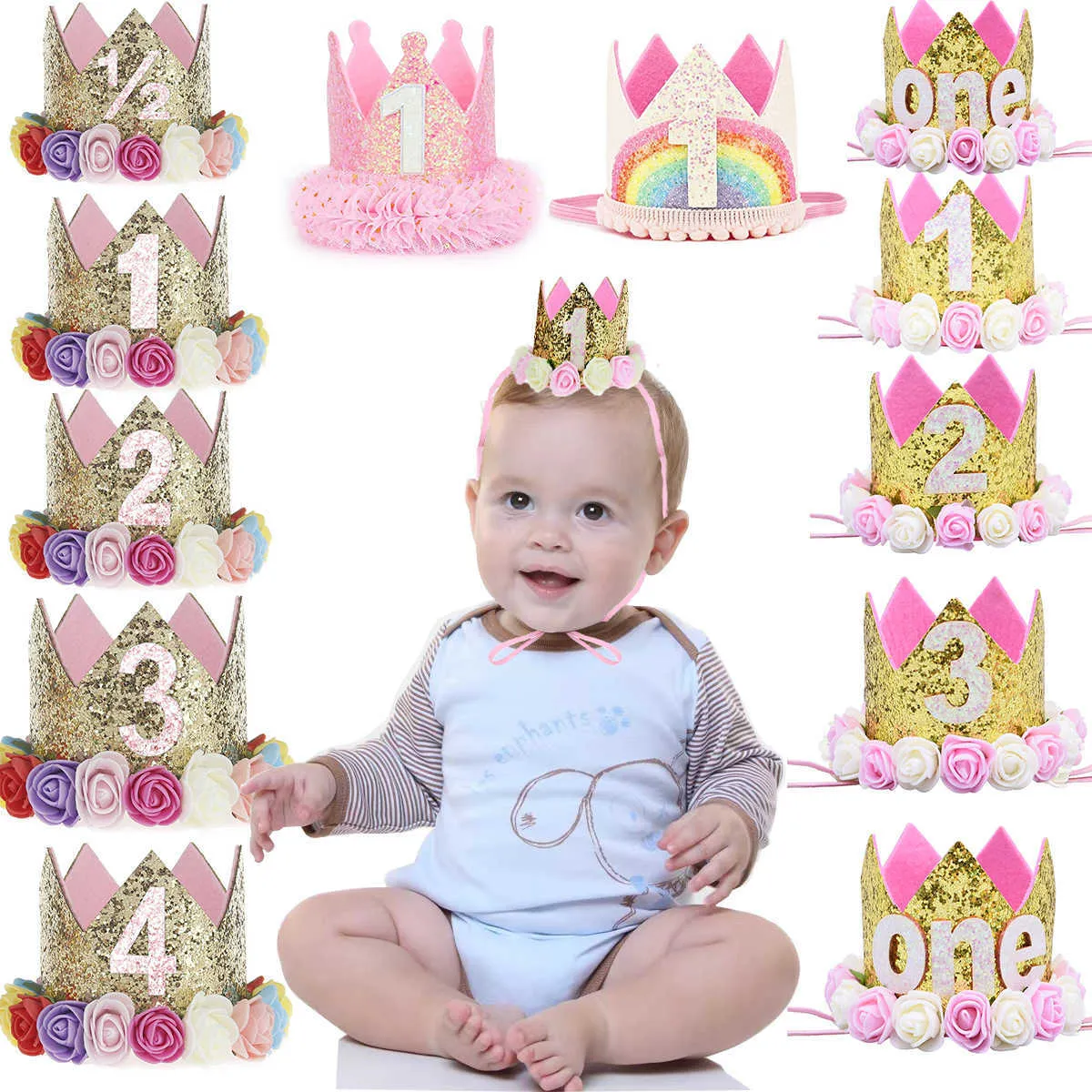 1 year old birthday crown deals
