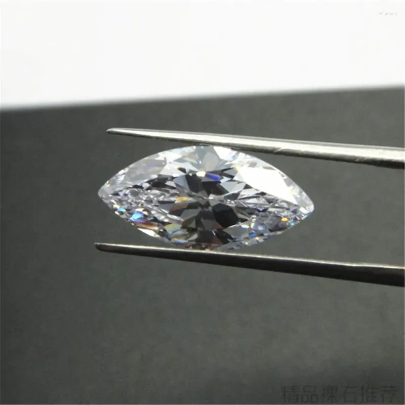 Loose Gemstones Grade Cubic Zirconia Marquise Cut Gemstone Faceted Transparent White CZ021