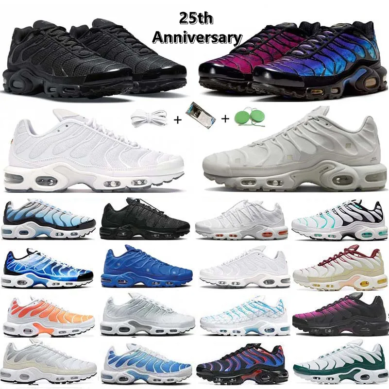 5 Estrellas Tn Plus Tns Chaussures De Course 25e Anniversaire Toggle Utility Triple Blanc Noir 