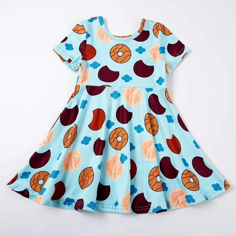 Girlymax Spring Girls Cookies Twirl Dress Knee Length Ruffled