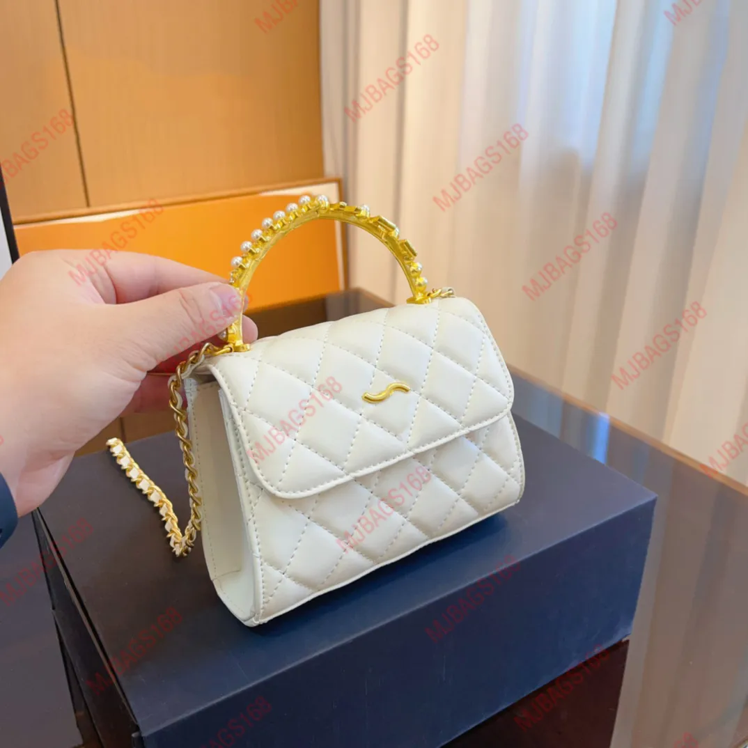 Pearl uchwyt torebek torebka torba luksusowa damska torba crossbody designer plecak luksusowa torebka torebka mini klapa diamentowa w kratę kołdana torba na ramię