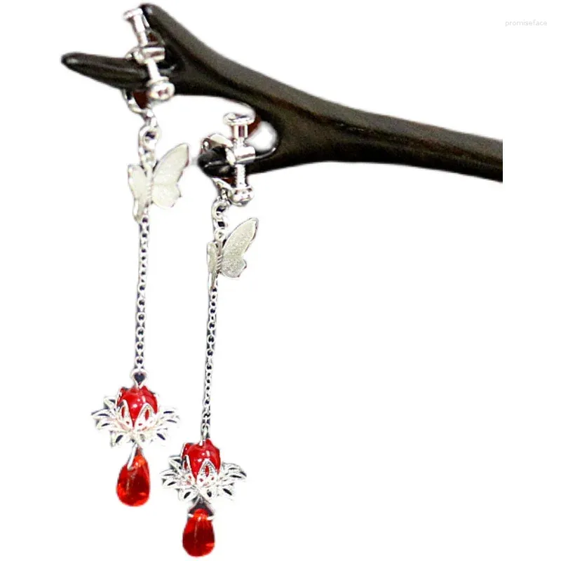 Boucles d'oreilles pendantes Anime Tian Guan Ci Fu, Hua Cheng Xie Lian, bague papillon, accessoires, cadeau de Cosplay