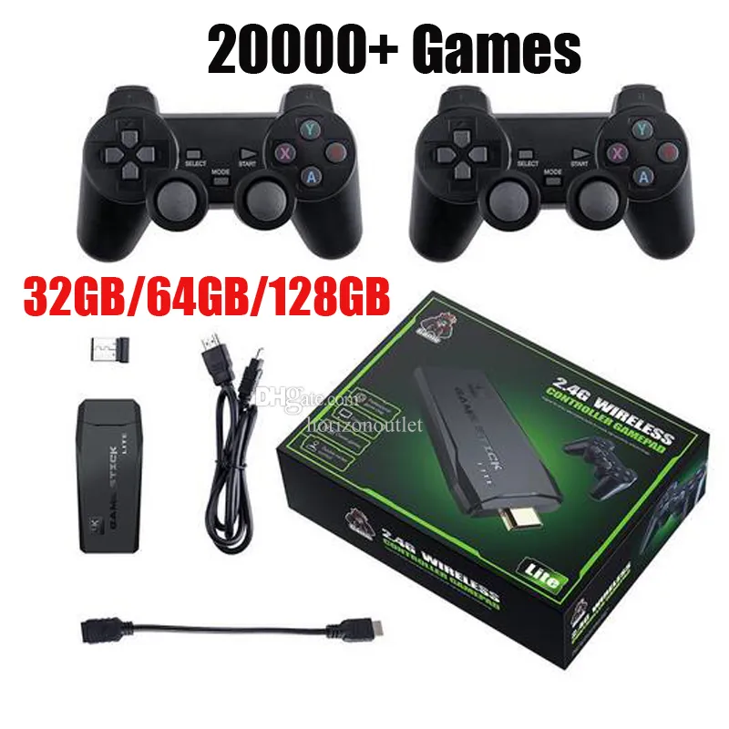 M8 HD-Videospielkonsole 2,4 G Double Wireless Wired Controller Game Stick 4K 10000 20000 Spiele 32 GB 64 GB 128 GB Retro-Spiele für PS1 GBA Y3 Lite Vs GD10 Pro