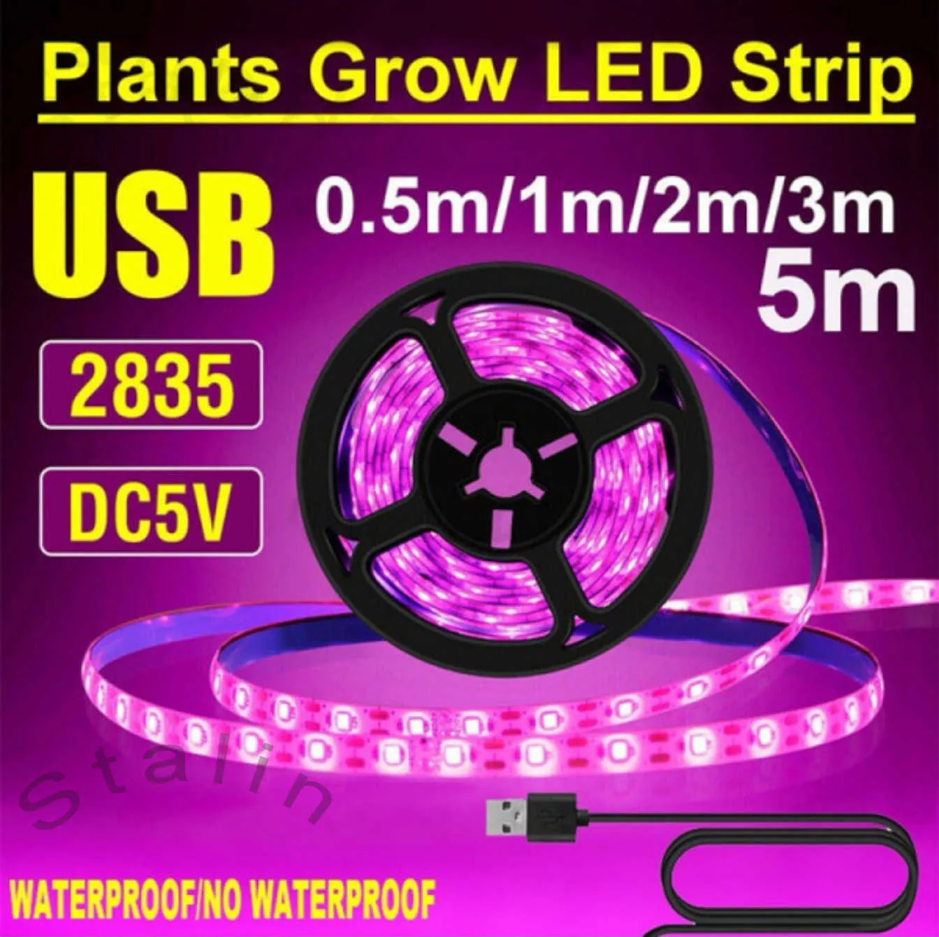 Grow Lights DC 5V LED 성장 광선 전체 스펙트럼 USB Grow Grow Light Strip 2835 SMD Phytolamps Greenhouse Hydroponic Growning P230413을위한 식물 성장 조명