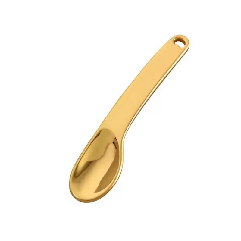 Factory Cucchiai Spatola cosmetica curva Scoop Maschera per trucco Spatole Cucchiaio per crema viso per miscelare e campionare (oro rosa/argento/oro)