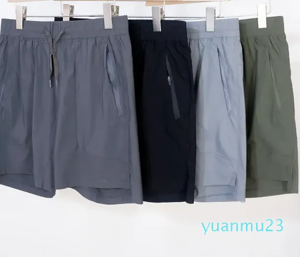 Pantaloncini corti da uomo per yoga, sportivi, ad asciugatura rapida, con tasca con cerniera, per cellulare, corsa casual, palestra, pantaloni da jogging