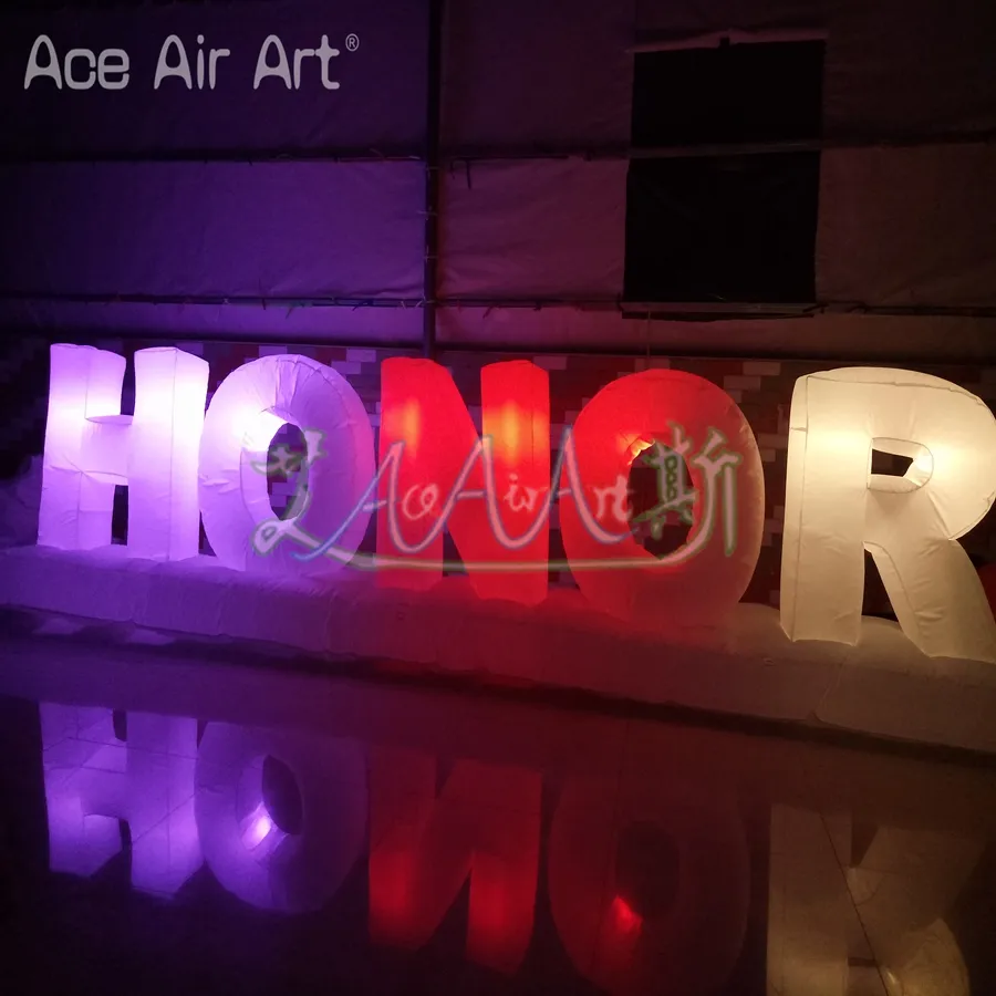 Customizable Large Reusable Led Inflatable One-Piece Letter Model With Colorful Light Letters Suitable For Beach Party Parties