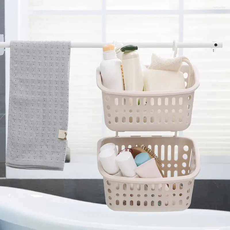 Storage Baskets Plastic Hanging Shower Basket With Hook For Bathroom Bedroom Kitchen Debris Holder Shelf