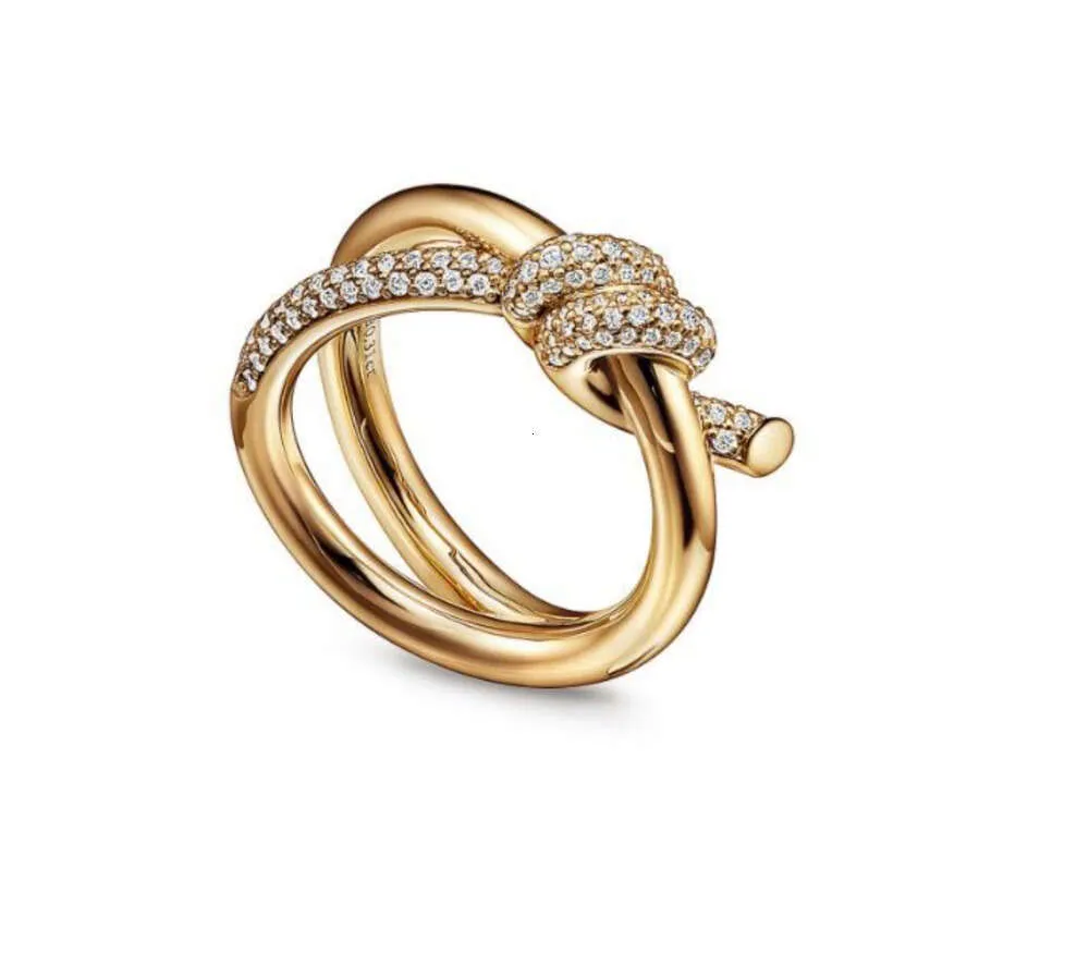 Bague de créateur pour femmes, nœud de corde, luxe avec diamants, bagues à la mode pour femmes