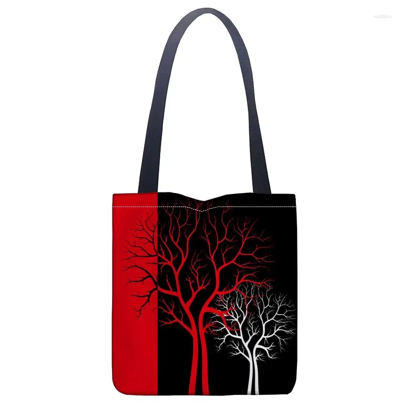 Evening Bags Tree Printed Canvas Tote Bag Convenient Shopping Woman Student Custom Your Image