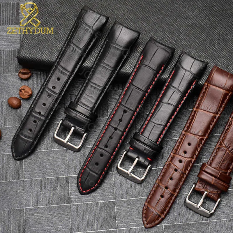 Inne akcesoria modowe oryginalne skórzane Bransoletka krzywa ZEGROTA Pasek 20 mm dla Citizen BL9002-37 05A BT0001-12E 01A Watch Band 21 mm Watchband 22 mm J230413