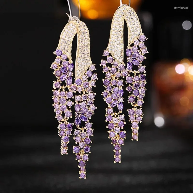 Stud Earrings High Quality Elegant Evening Dress With Long And Exquisite Ear Studs For Women Fashion Jewelry LE124