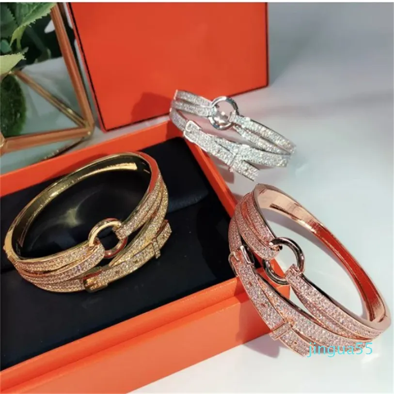 Bijoux de fête de mode pour les femmes bracelet bicouche en or rose mariage boucle de ceinture bracelet