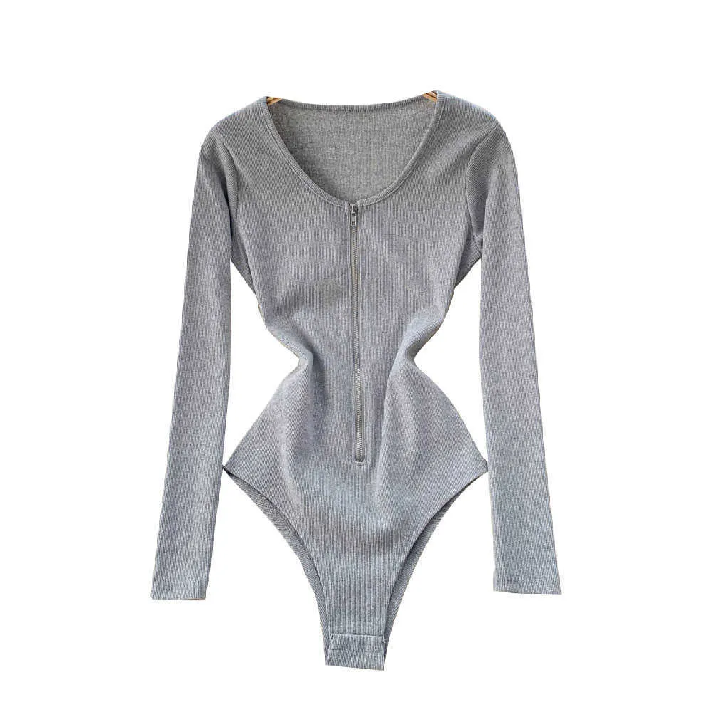 NXY Autumn New Rompers Female Long Sleeve Solid Sexig Slim Jumpsuits Fashion Korean Streetwear Short Bodysuit 230328