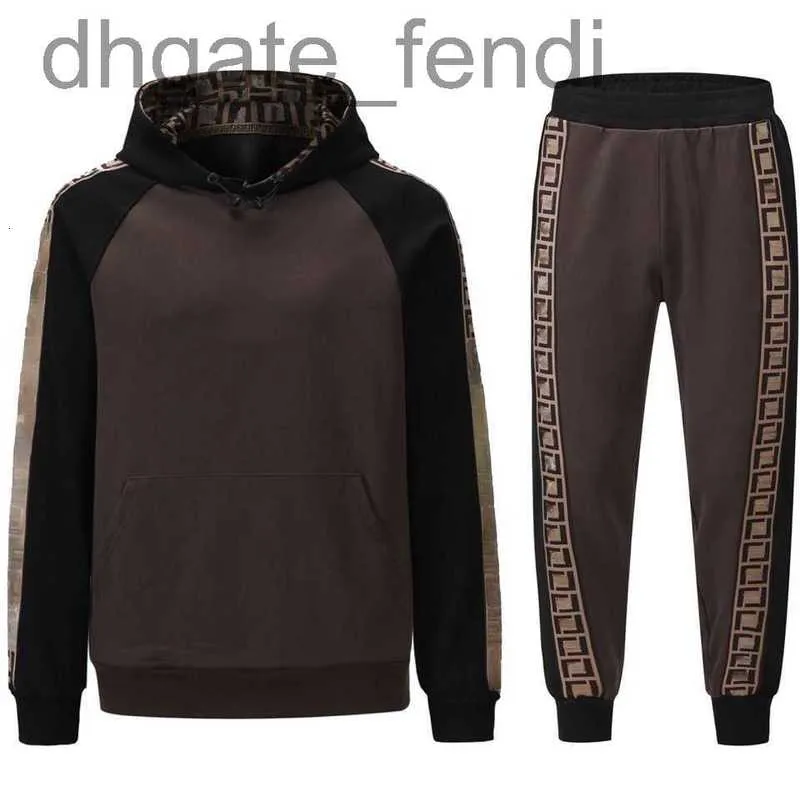 Herrspåriga designerhög version Mens Tracksuits Designer Hoodie Pants Two Piece Jacquard Brodery Hooded tröja Sweatpants Set Men Women Sports Suit 7jsa