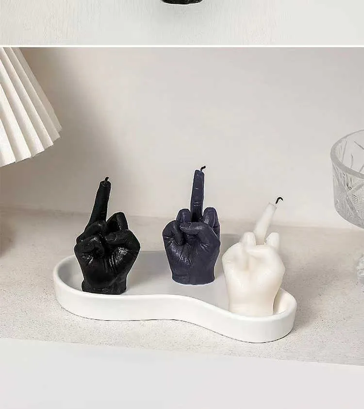 Middle Finger Hand Sign Candle, Small, Soy Wax Candle, Aesthetic