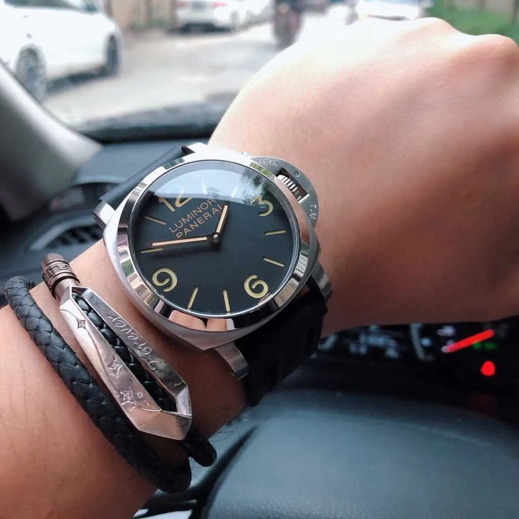 Paneri Watch Watch Designer ZF-Factory Sapphire Luxury Mirror Size Size Size Size Cowhide Strap مع إبرة مشبك ZJQG