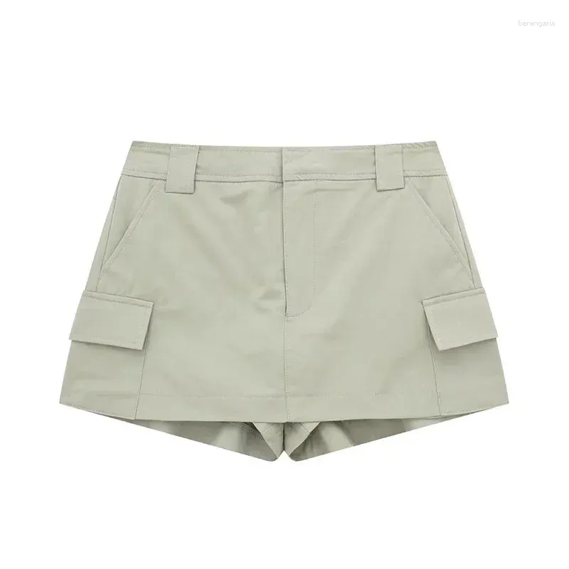 Shorts pour femmes 2023 Femme Streetwear Pantalon court Solide Taille haute Plusieurs poches Décorer Zipper Mode Été Casual Culottes