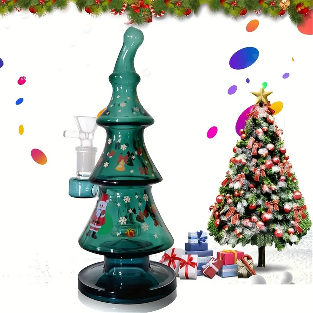 Shisha Weihnachtsglasbongs Wasserpfeifen Tabakrauchbecher Bong Dab Rig 8,2 Zoll mit 14 mm Tabakschale Rauchzubehör