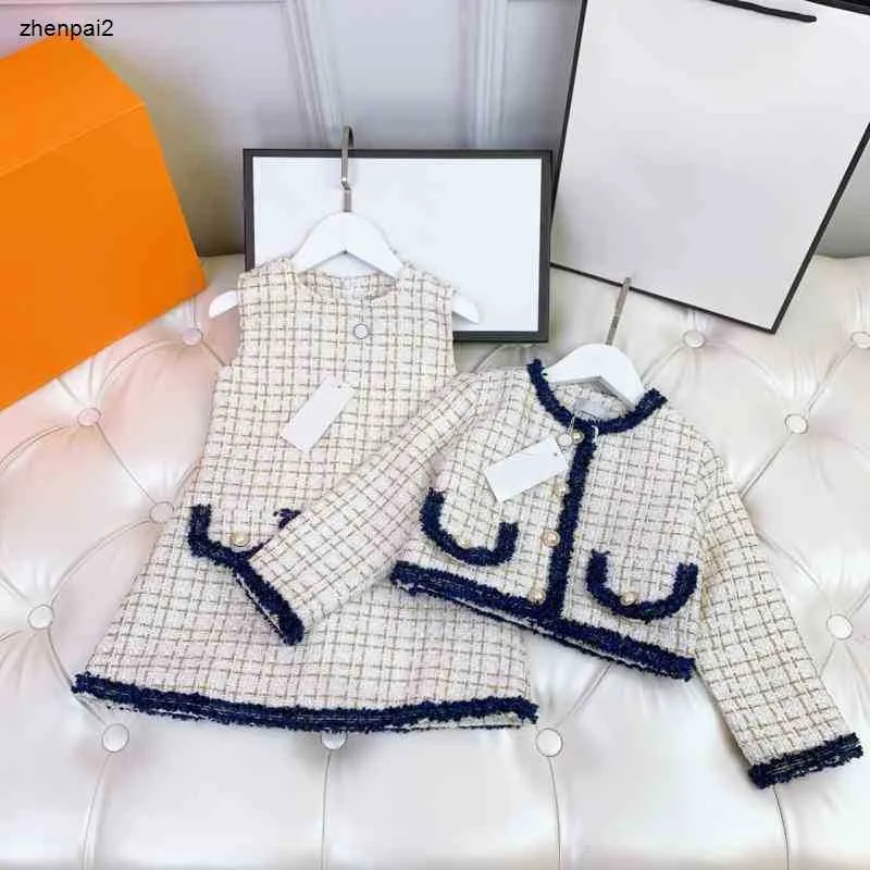 Luxus Baby Mädchen Kleidung Designer Kinder Kleid Set zweiteilige Trainingsanzüge Jacke Ch..el Markenlogo Herbst Pullover Kinder Kleidung Kind M Produkte