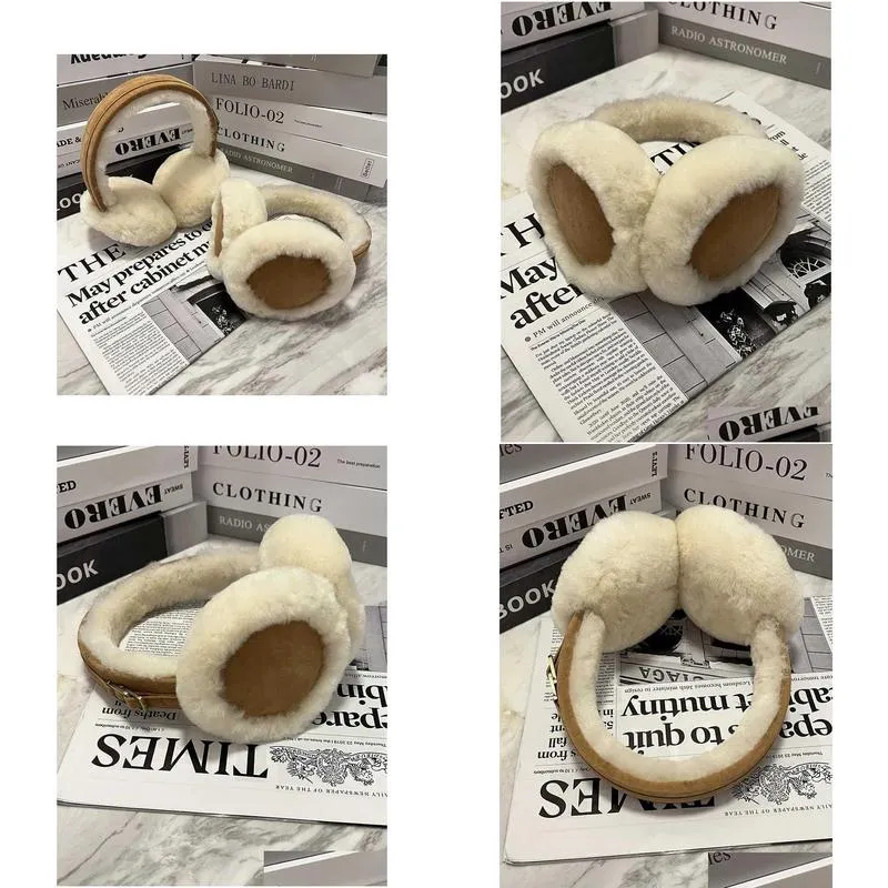 Ear Muffs Ear Muffs Winter Warm Shearling Earmuffs Earflap Girls Ladies Women Warmer R231009 Drop Delivery Fashion Accessories Hats, S Otcur