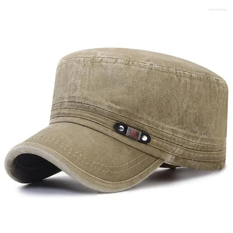 Berets outono masculino boné lavável algodão militar chapéus vintage esportes chapéu de golfe tampas planas para homens acampamento pesca