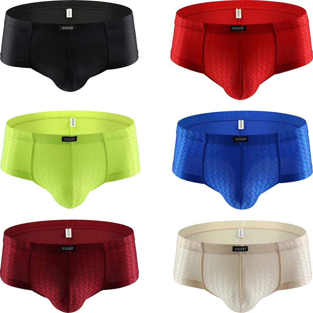 Underbyxor Ikingsky Men's Shining Cheeky Boxer Sexig Mini Cheek Underwear Stretch Brasilian Back Mens Under Panties 230413