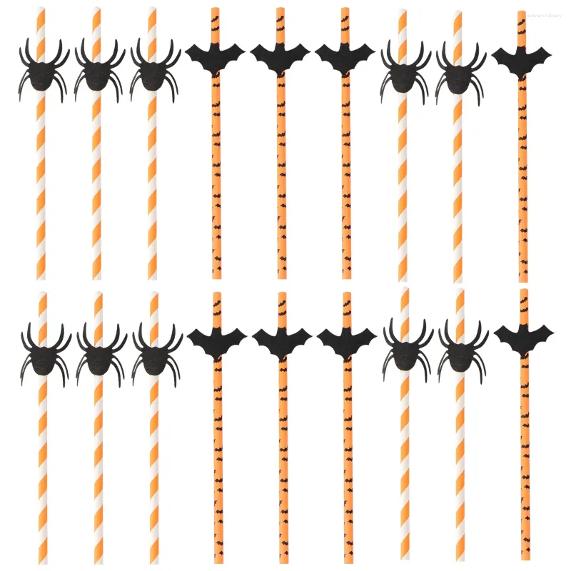 Gobelets jetables pailles 50pcs papier décoratif sur le thème de la nouveauté d'Halloween