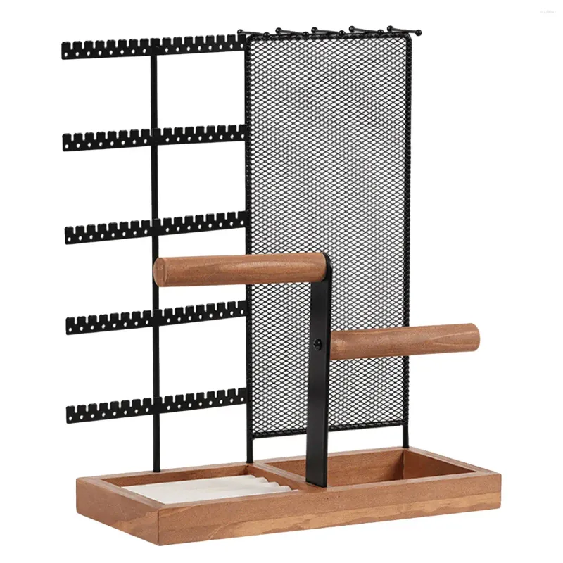 Smyckespåsar arrangör Standhållare med örhänge Net manschettknappar Halsband Display Rack för live sändningsgallerutgaller från köpcentret