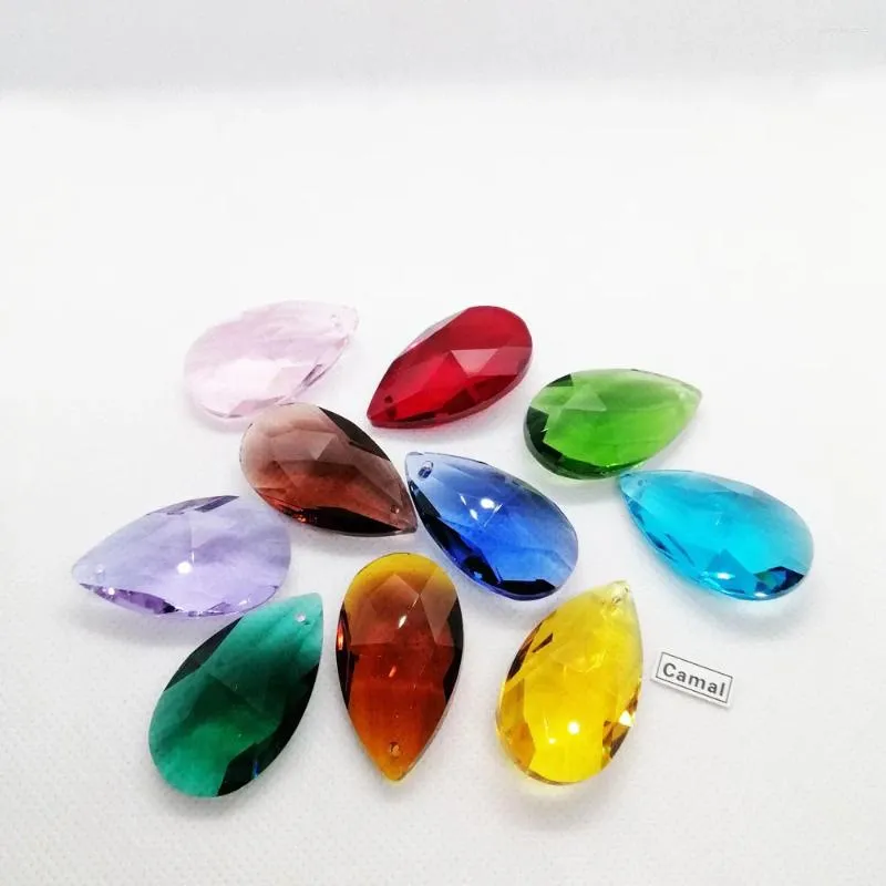 Ljuskrona Crystal Camal 10st 38mm Colorfur Teardrop Facetterade hängsmycken prismor hängande prydnad fengshui xmas hantverk solfångare