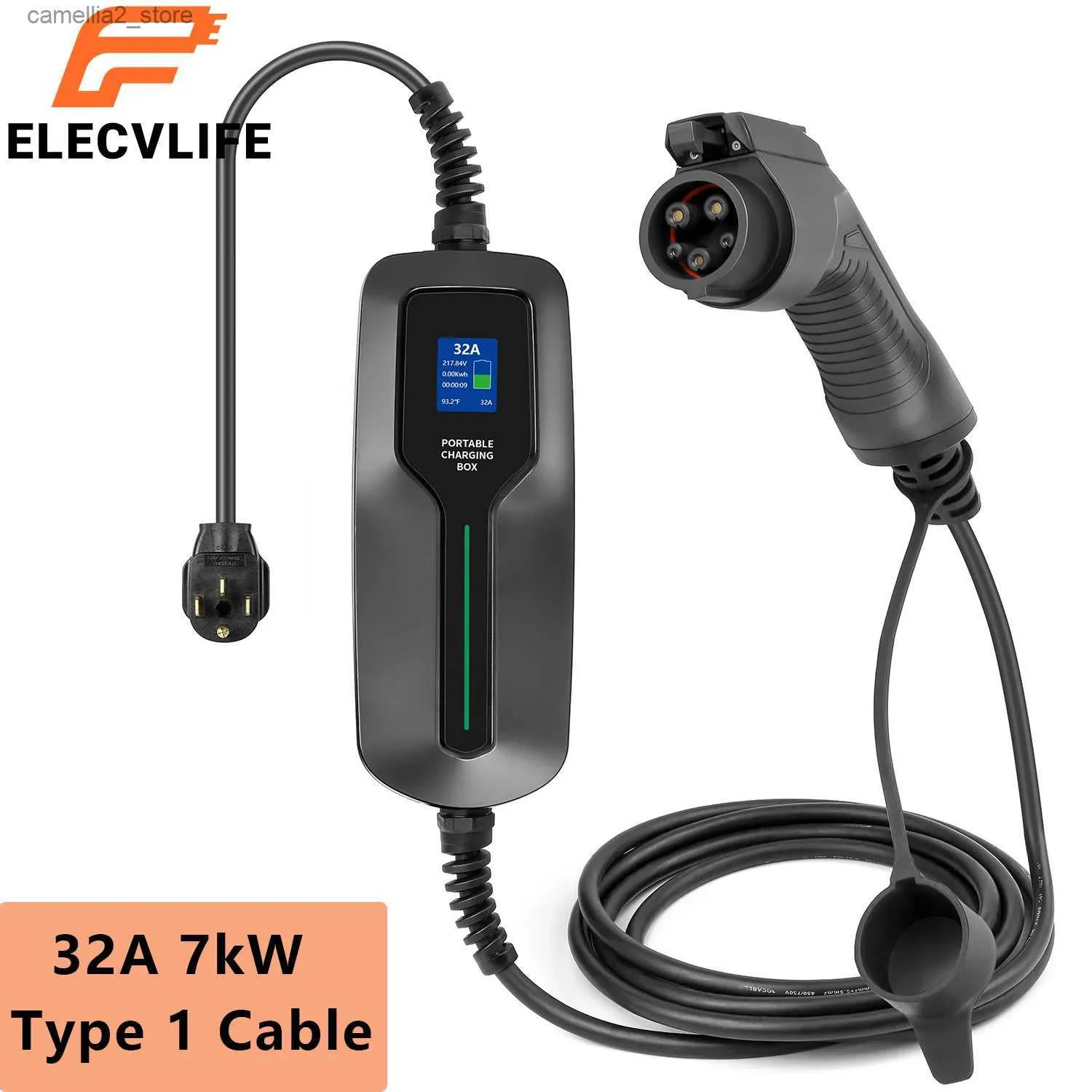 Accessoires voor elektrische voertuigen EV-oplader voor elektrisch voertuig 32A 7kW 40A 9kW Type 1-kabel NEMA 14-50 EV-oplader EVSE-auto-accessoires Oplader voor elektrische auto's Q231113