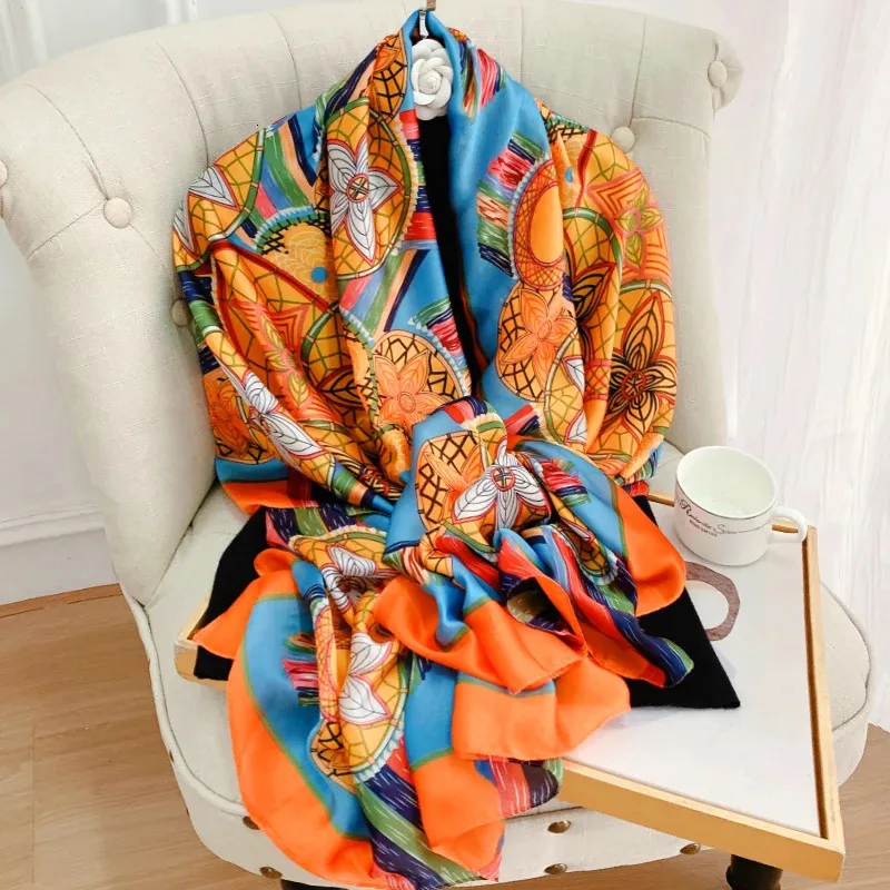 Саронги 180*90 см, модный шелковый осенне-зимний женский платок-бандана, шарф, женский солнцезащитный крем, роскошная шаль, головной платок, хиджаб, глушитель, пляжный 231113
