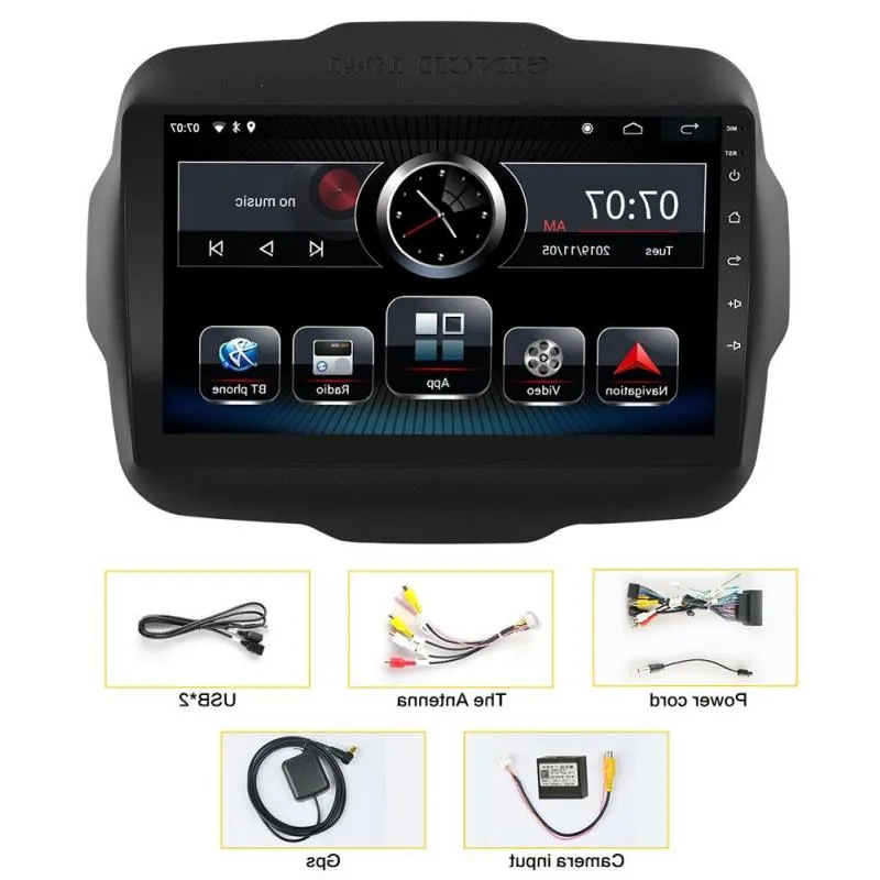 Freeshipping Android 10 81 Player de rádio do carro para Jeep Renegade 2016 2017 2018 2019 2020 AHD Cam 9 ''Navegação GPS HD Car Mul Ftks