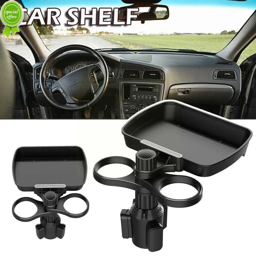 New 2023 New 360 Degree Adjustable Car Cup Holder Car Cup Interior Accessories Auto Holder Tray With Base Swivel Tray Car Table K1R2