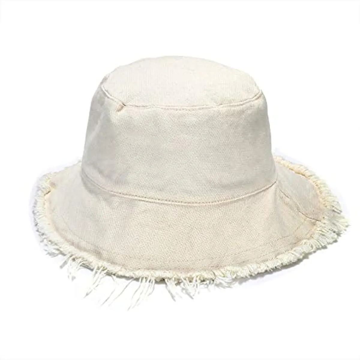 Chapeaux de seau pour femmes Chapeaux de soleil pour femmes Été Casual large bord coton seau chapeau plage vacances voyage accessoires seaux chapeau avec des cordes