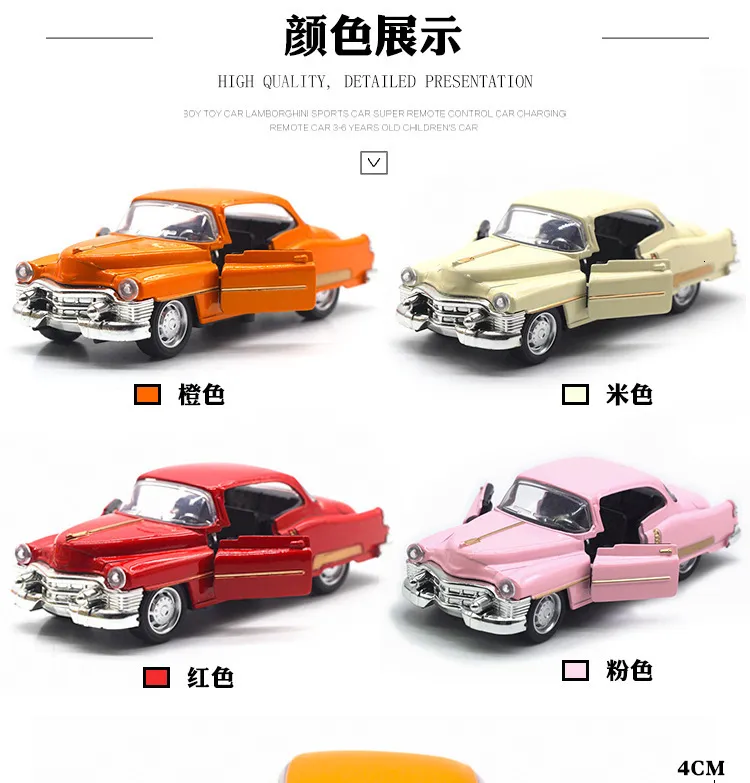 Classic Vintage Diecast Cars Toy Model 1:32 Scale Pull Back Classic Vintage Diecast Cars Toy Model 1:32 Scale Pull Back