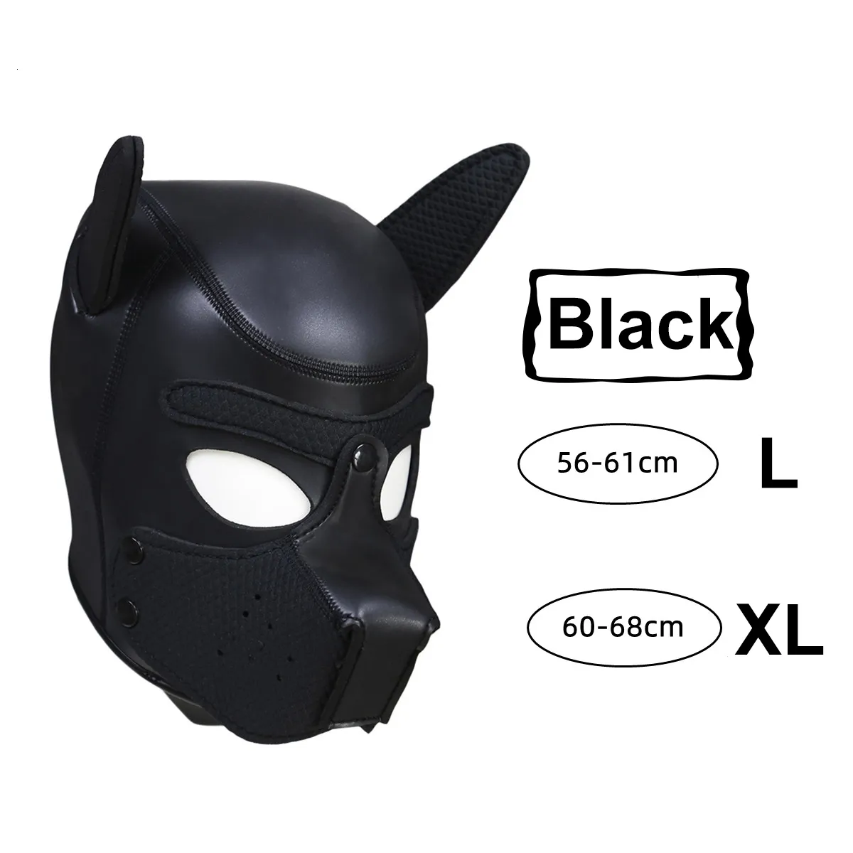 Vuxna leksaker xl storlek märke mode vadderad latex gummi roll lek hund mask valp cosplay full huvud med öron 10 färger prestanda rekvisita 230413