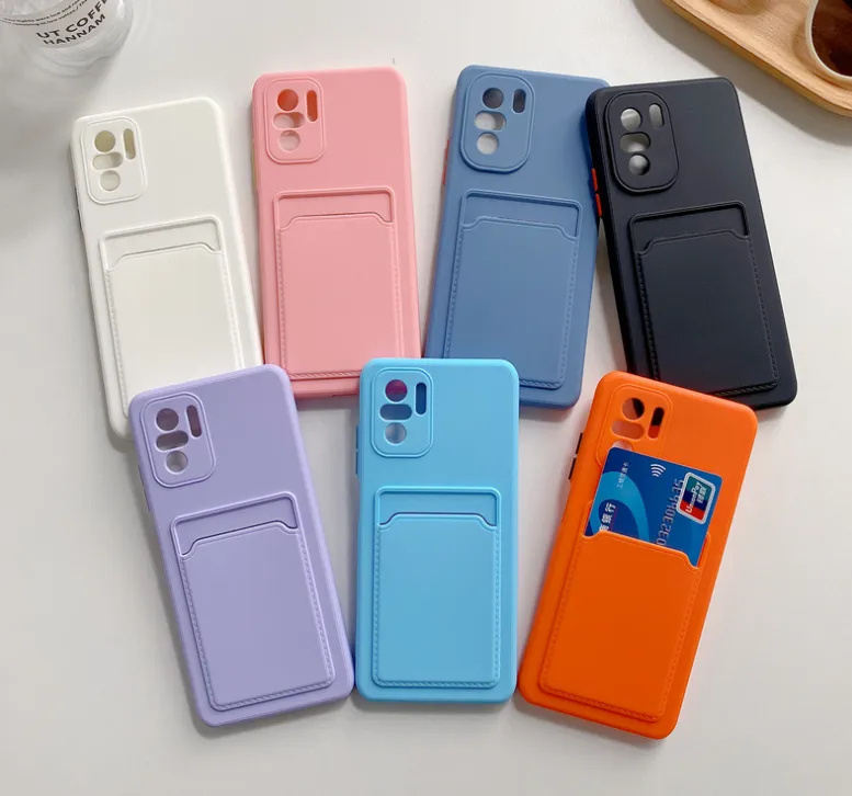 Coque souple à la mode pour Xiaomi, compatible modèles Redmi Note 9, 10, 11 Pro, 9S, 10S, 10T, 9AT, 9C, Poco X3, NFC, M3, Mi 11i Lite, 11T Pro, avec fentes pour cartes